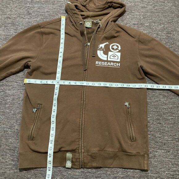 LRG Lifted Research Group Hoodie Mens M Brown Full Zip Pockets Grass Roots - Picture 11 of 13